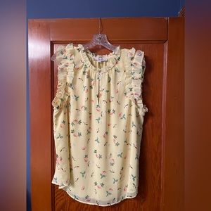 Loft yellow sleeveless blouse, size XL